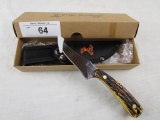 Elk Ridge Fixed Brown Bone Knife w/Sheath