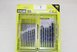Ryobi 25 Pc. Round Shank Black Oxide Drill Bit Set