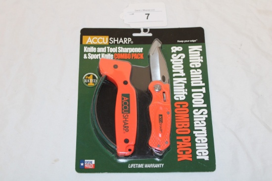 ACCU SHARP Knife and Tool Sharpener & Sport Knife.  New!