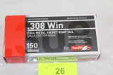 20 Rounds of Aguila .308 WIN. FMJ Boat Tail 150 Gr. Ammo