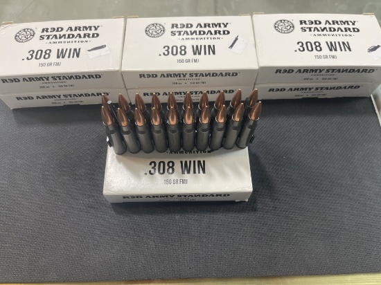 140 Rounds Red Army Standard .308WIN Steel Case