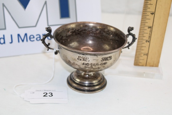 Reed & Barton Sterling Silver Dragon Handled Christening Cup
