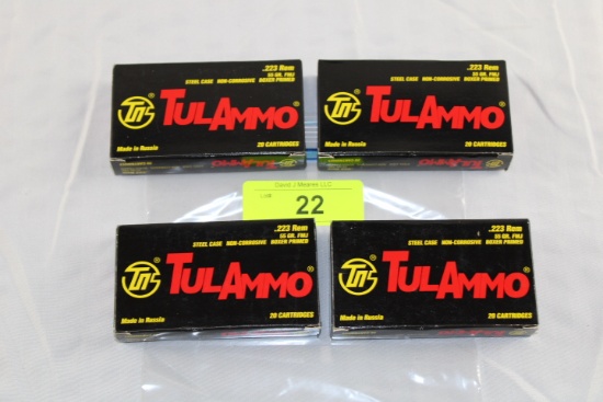 80 Rounds of TuLAmmo .223 REM. 55 Gr. FMJ Ammo