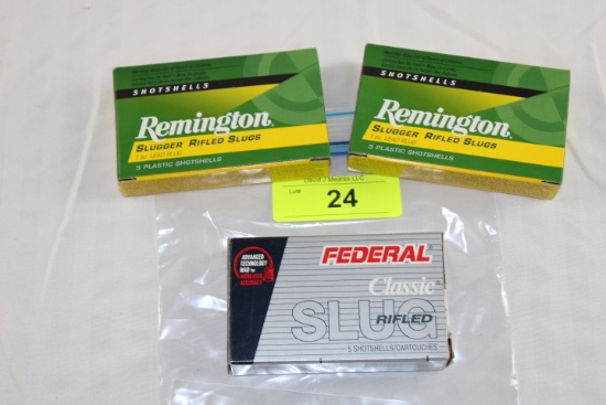 15 Rounds of .12 Ga. Slugs by Remington and Federal
