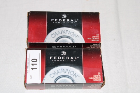 100 Rounds of Federal 9mm Luger 115 Gr. FMJ RN Ammo