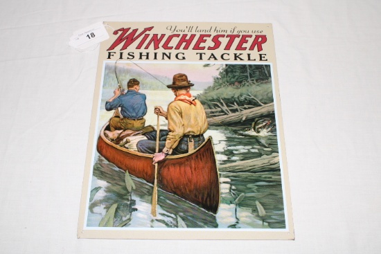 Winchester Fishing Tackle Metal Sign