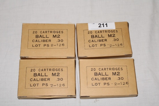 80 Rounds of BALL M2 .30 Cal. Ammo