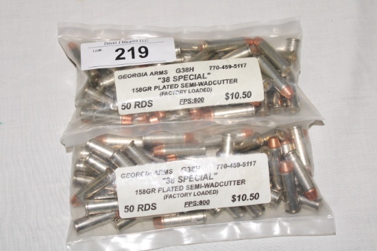 100 Rounds of Georgia Arms .38 Special 158 Gr. Ammo