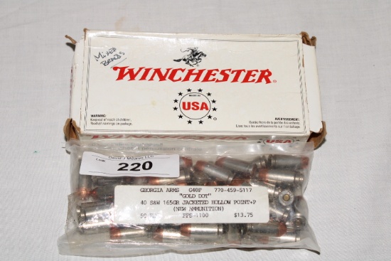 100 Rounds of .40 S&W 165 & 180 Gr. Ammo