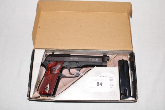 Taurus "PT 92 AF" 9mm Pistol w/2 Magazines and Box