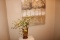 Flower Vase with Artificial Flowers and Oil Style Wall Art