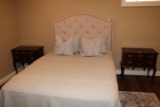 Upholstered HeadBoard with Rails and Bedding