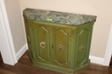 Green Side Table with Green Marble Top