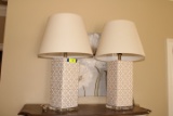 (2) Gold & White Decorative Lamps