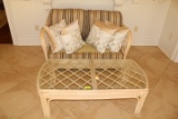 Bamboo Style Loveseat and Coffee Table