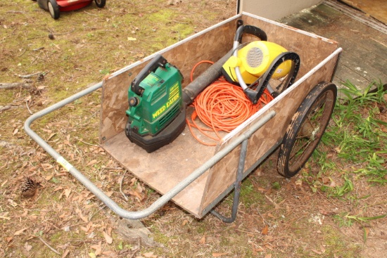 Yard Cart w/Extension Cords, Gas Leaf Blower, Heater