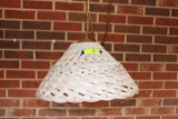 2 Hanging Wicker Style Shade Lamps