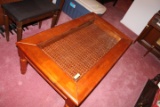 Large Coffee Table w/Beveled Glass Top and Drawer