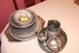 Large Lot of Pewter Items