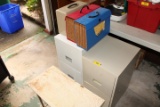 (2) 2-Drawer File Cabinets, 3 Portable Files, 2 Wood Shelves