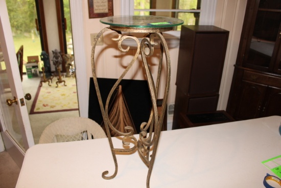 Iron Plant Stand w/Glass Top