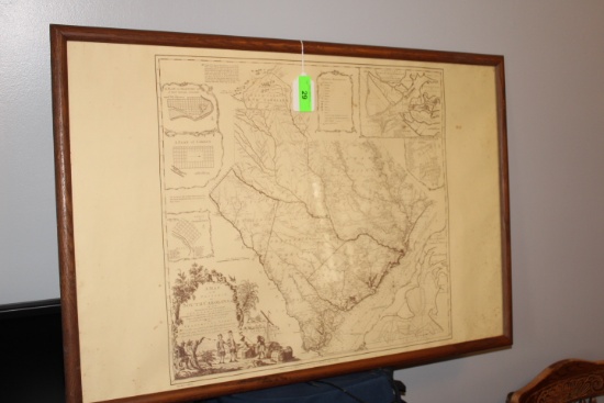 Framed Map of South Carolina 1773.