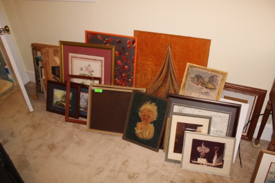 Large Lot of Framed Prints, Photos, String Art and More…