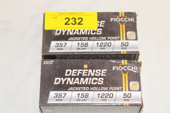 100 Rounds of Fiocchi .357 Mag. 158 Gr. GR JHP Ammo