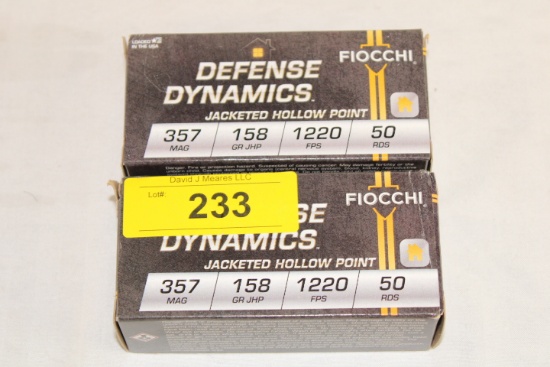 100 Rounds of Fiocchi .357 Mag. 158 Gr. GR JHP Ammo