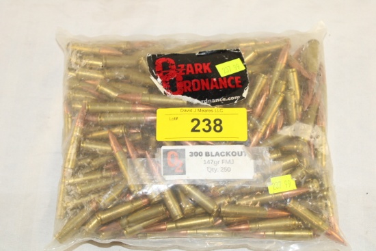 250 Rounds of Ozark Ordnance .300 Blackout 147 Gr. FMJ Ammo