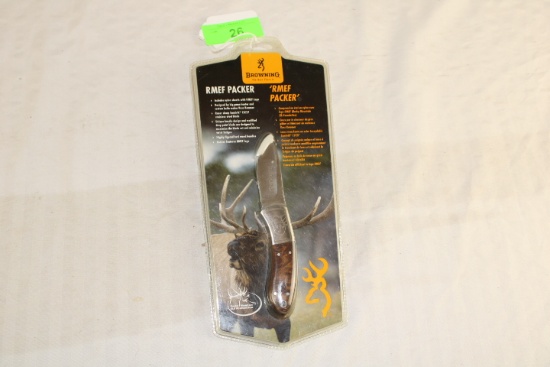 Browning "RMEF Packer" Knife with Sheath.  New!