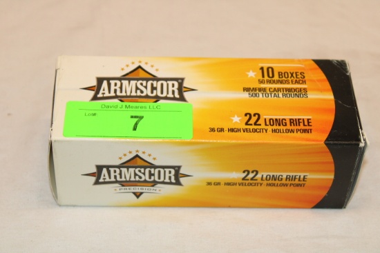 500 Rounds of Armscor .22LR 36 Gr. HV HP Ammo