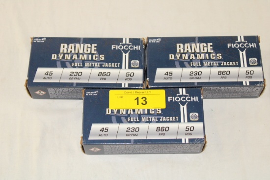 150 Rounds of Fiocchi .45 Auto., 230 Gr. FMJ Ammo