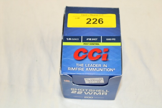 200 Rounds of CCI .22WMR 1/8 Oz. #12 Shot Shotshells