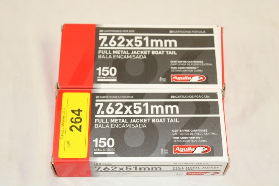 40 Rounds of Aguila 7.62x51mm 150 Gr. FMJ BT Ammo