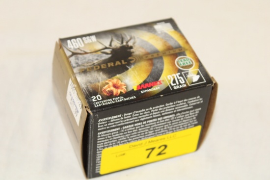 20 Rounds of Federal 460 S&W 275 Gr. Expander Ammo