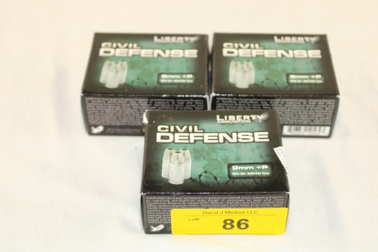 60 Rounds of Liberty "Civil Defense" 9mm+P 50 Gr. Ammo