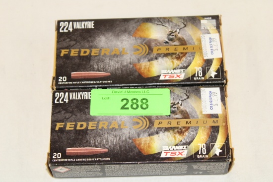 40 Rounds of Federal Premium 224 Valkyrie 78 Gr. Ammo