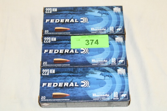 60 Rounds of Federal .223 REM 40 Gr. V-Max Ammo