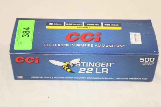 500 Rounds of CCI "Stinger" .22LR 32 Gr. HP Varmint Ammo