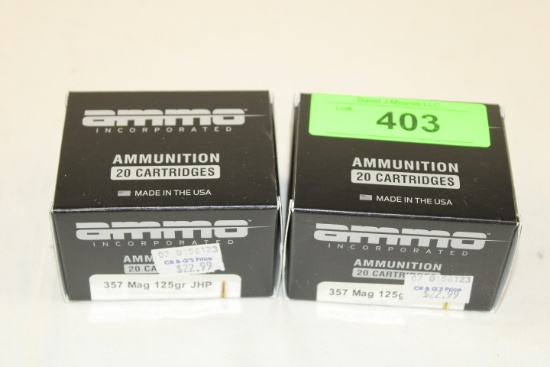 40 Rounds of Ammo Inc. .357 Mag. 125 Gr. JHP Ammo