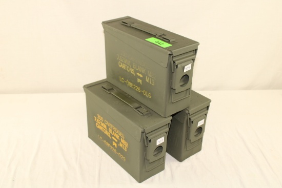 (3) Small Size Metal Ammo Cans.  M19A1.