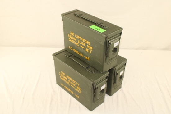(3) Small Size Metal Ammo Cans.  M19A1.