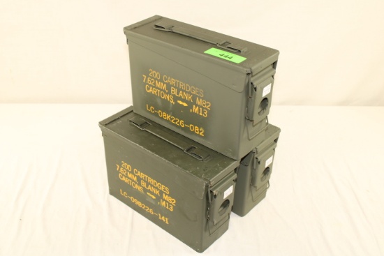 (3) Small Size Metal Ammo Cans.  M19A1.