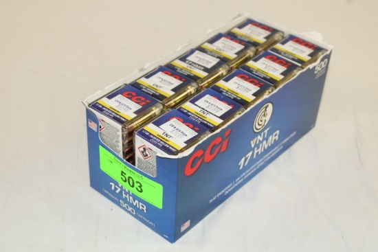 500 Rounds of CCI "VNT" 17 HMR 17Gr. Polymer Tip Ammo