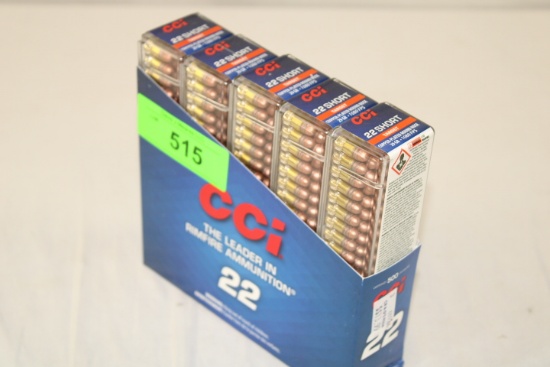 500 Rounds of CCI "Target" .22 Short 29 Gr. Round Nose Ammo