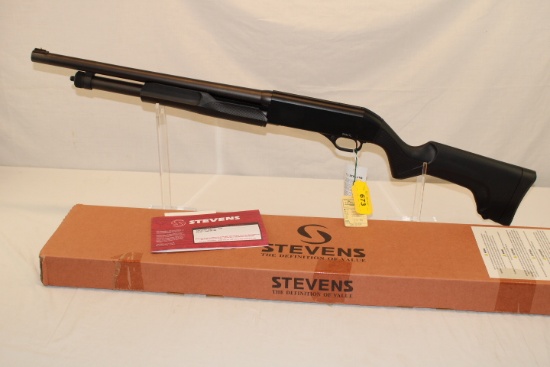 Stevens "Model 320" .12 Ga. Pump Shotgun in Black.  New!