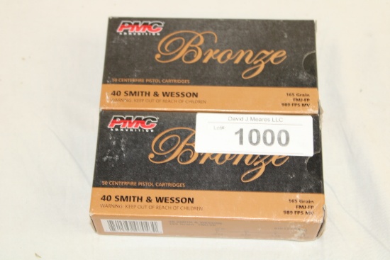 100 Rounds of PMC "Bronze" .40 S&W 165 Gr. FMJ-FP Ammo