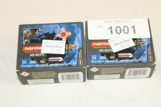 40 Rounds of Norma .45 Auto. 175 Gr. MHP Ammo