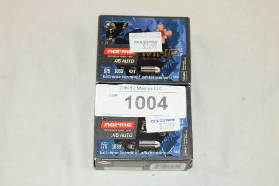 40 Rounds of Norma .45 Auto. 175 Gr. MHP Ammo